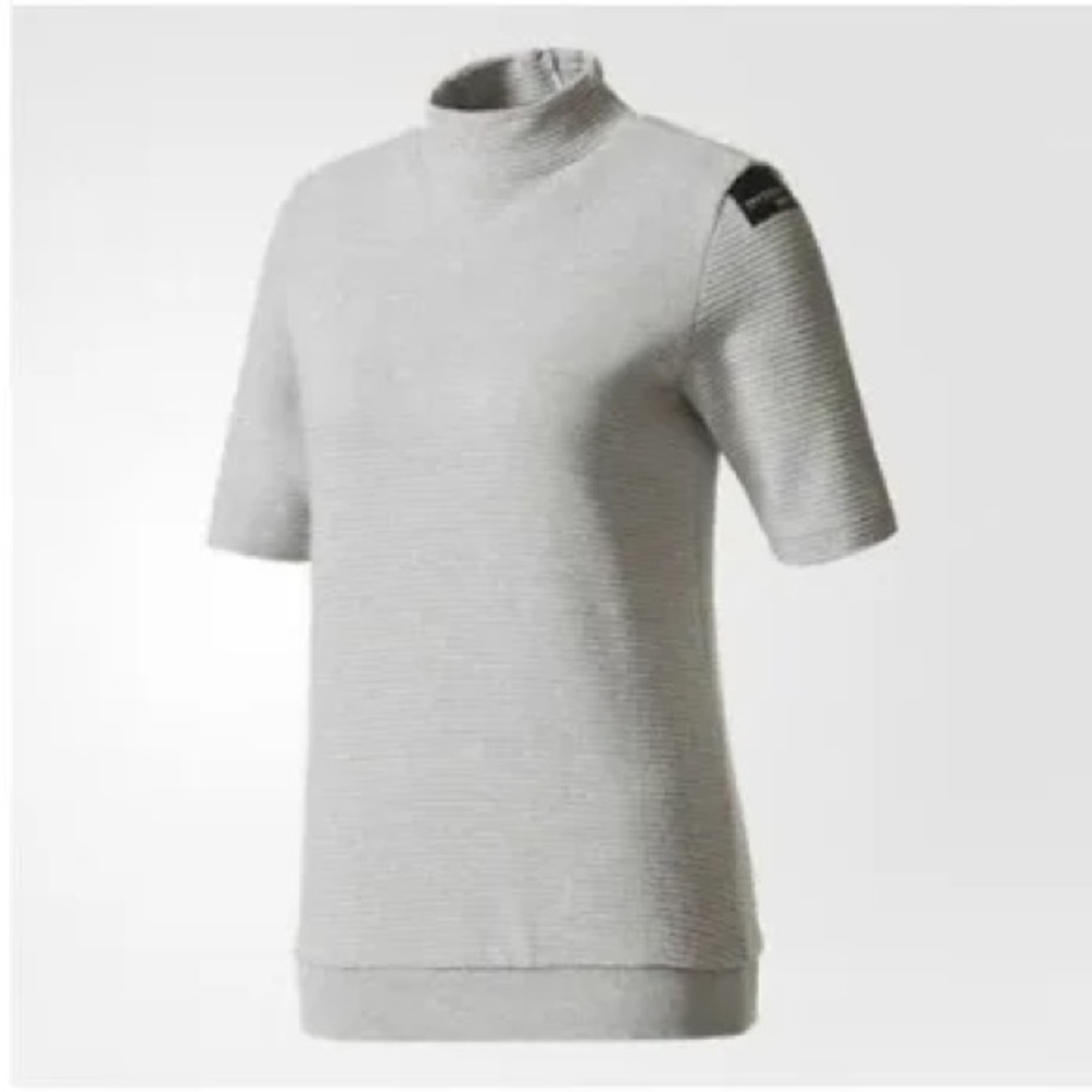 Adidas x Equipment textured mock neck tee